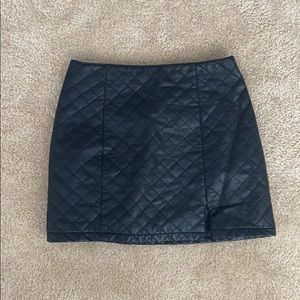 Quilted Faux Leather Skirt